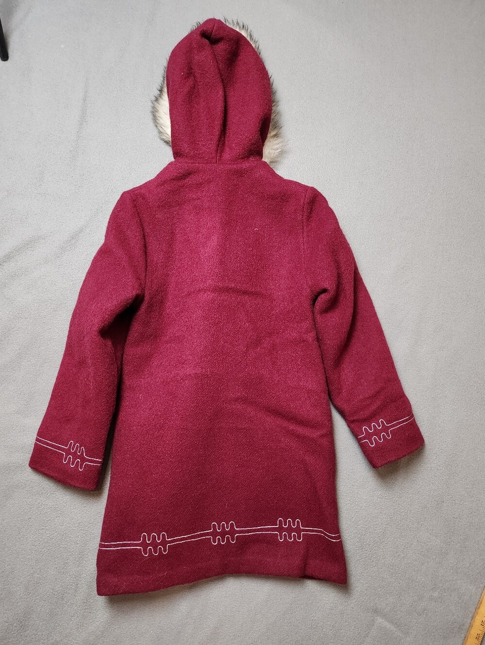 Vintage Raspberry Red Wool Northern Style Parka, Made in Canada - Picture 2 of 16